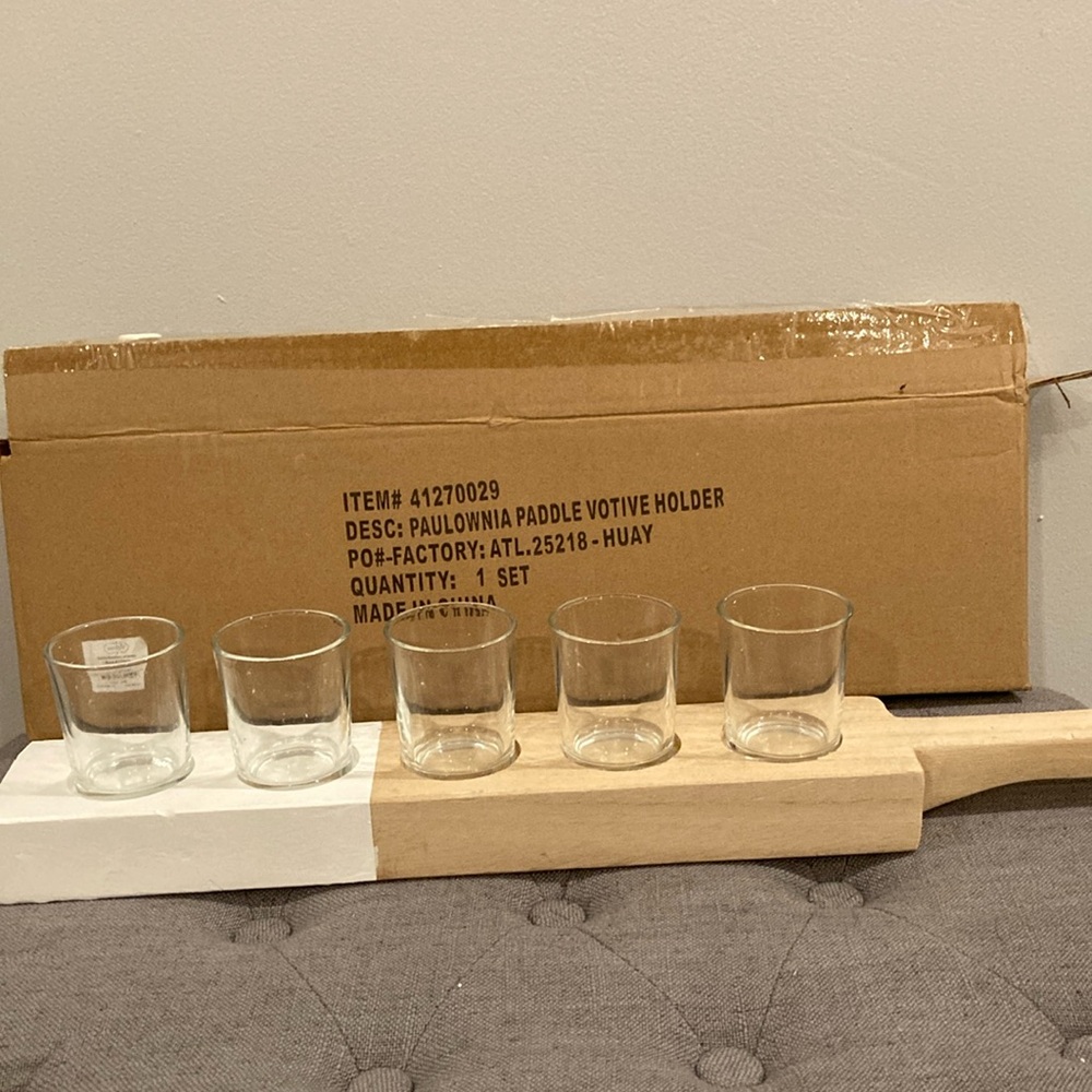 New in Box Mudpie Paddle Votive Holder